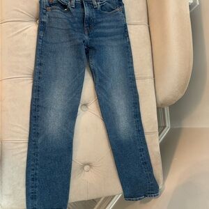 Mid rise denim ankle length